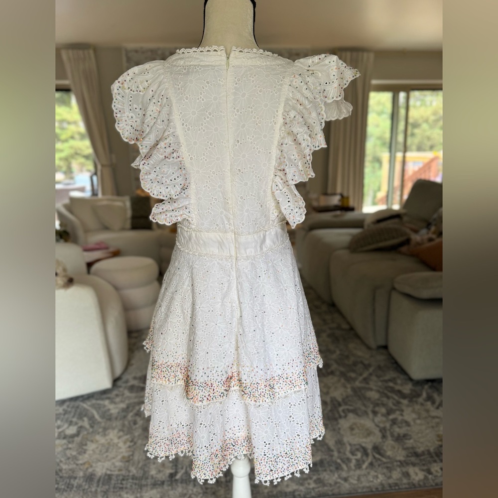 FARM Rio White Ruffled Mini Dress - Picture 4 of 4